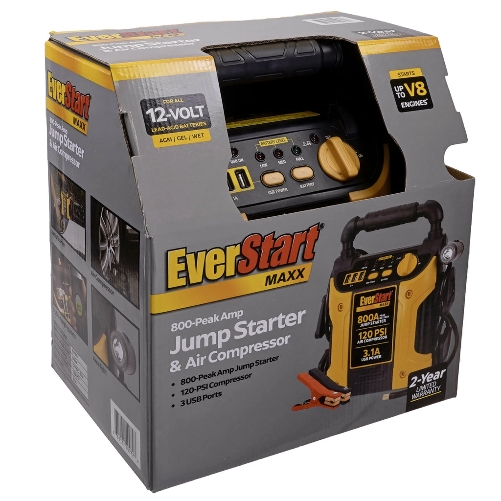 800 Peak Amp Jump Starter with 120 PSI Compressor M594