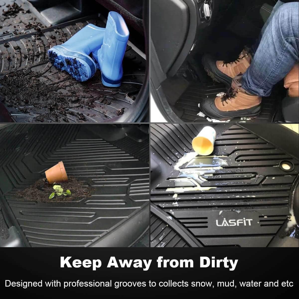 Black TPE Car Floor Liners Front & Rear E873595