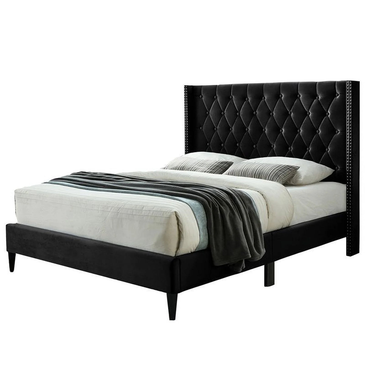 3-Piece Tufted Full Bed Dresser Nightstand Set E2090
