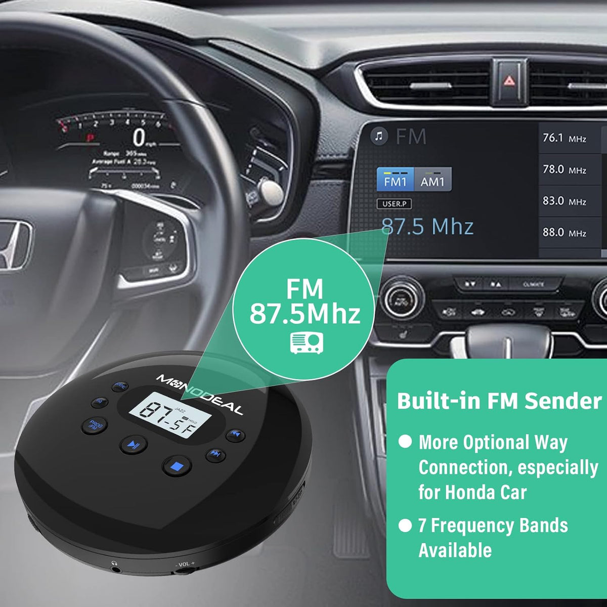Portable CD Player with FM Transmitter L872427