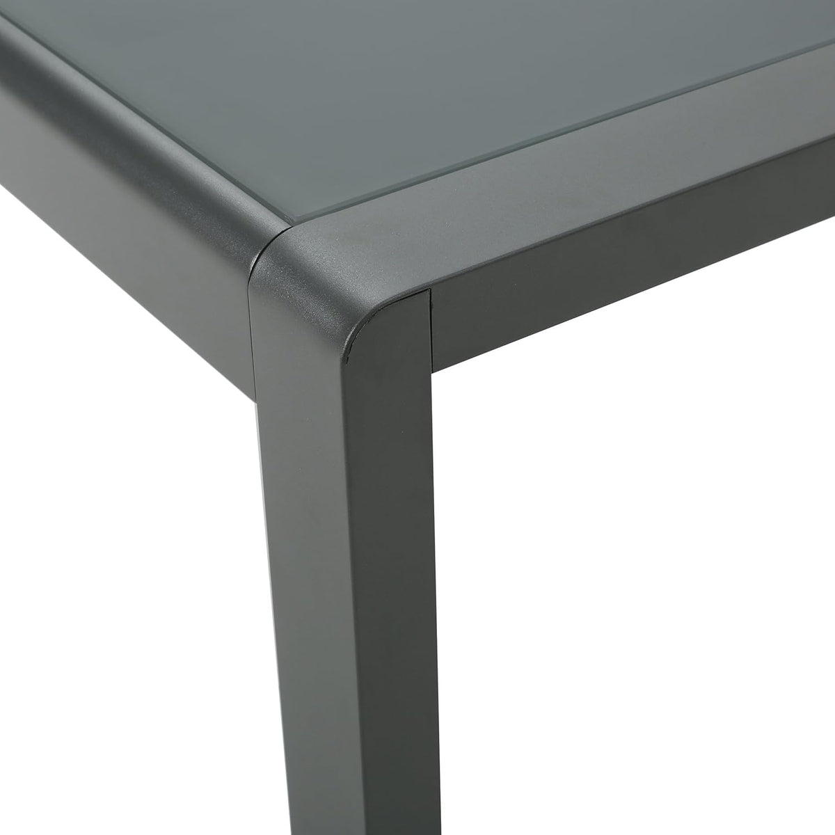 Grey Aluminum Outdoor Coffee Table with Tempered Glass Top I94452