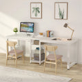 White 78 Inches Rectangle Computer Desk with Shelves G211940