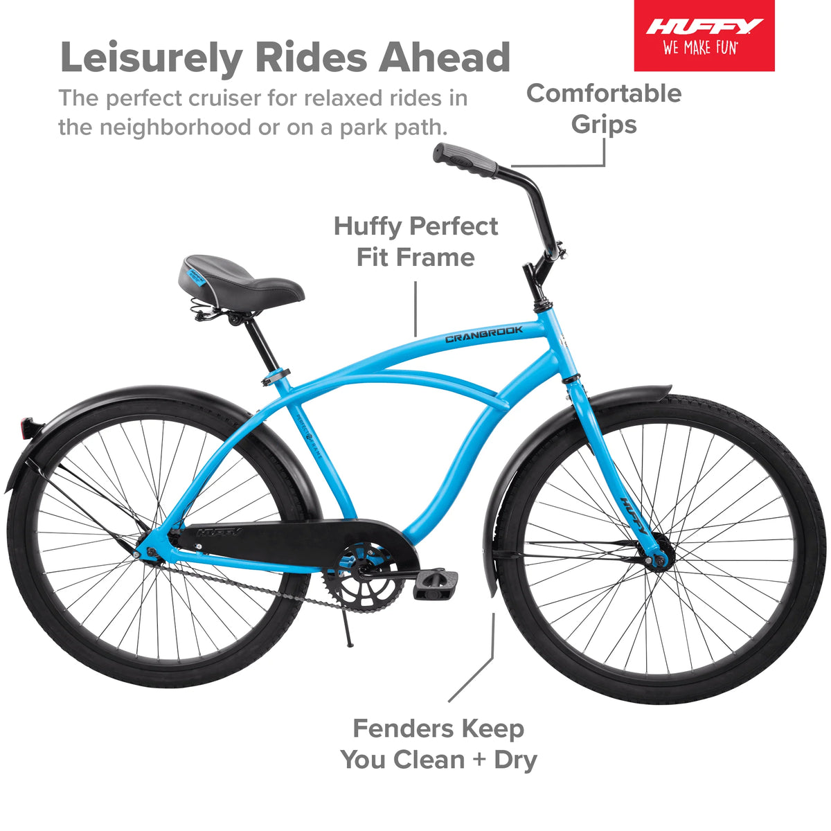 26 Inch Matte Blue Cruiser Bike L436682