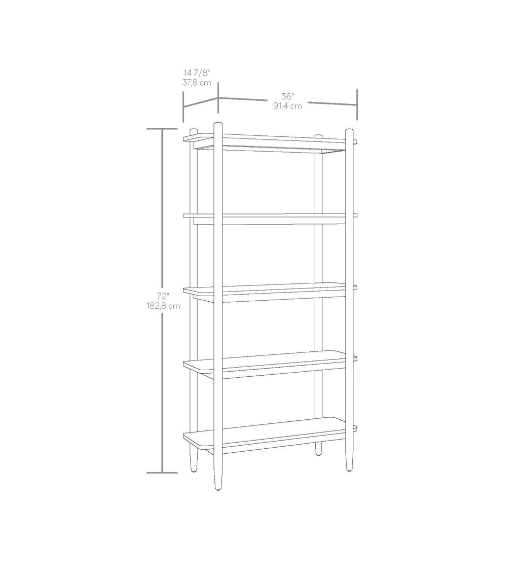 5 Shelf Wood Bookcase I407