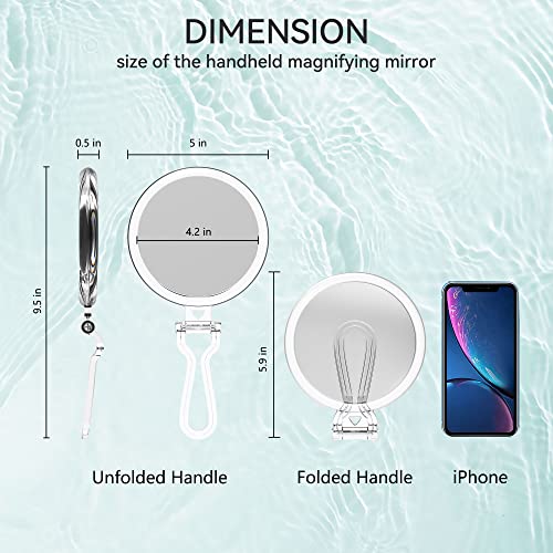 Double-Sided 1X/30X Magnifying Hand Mirror F8215
