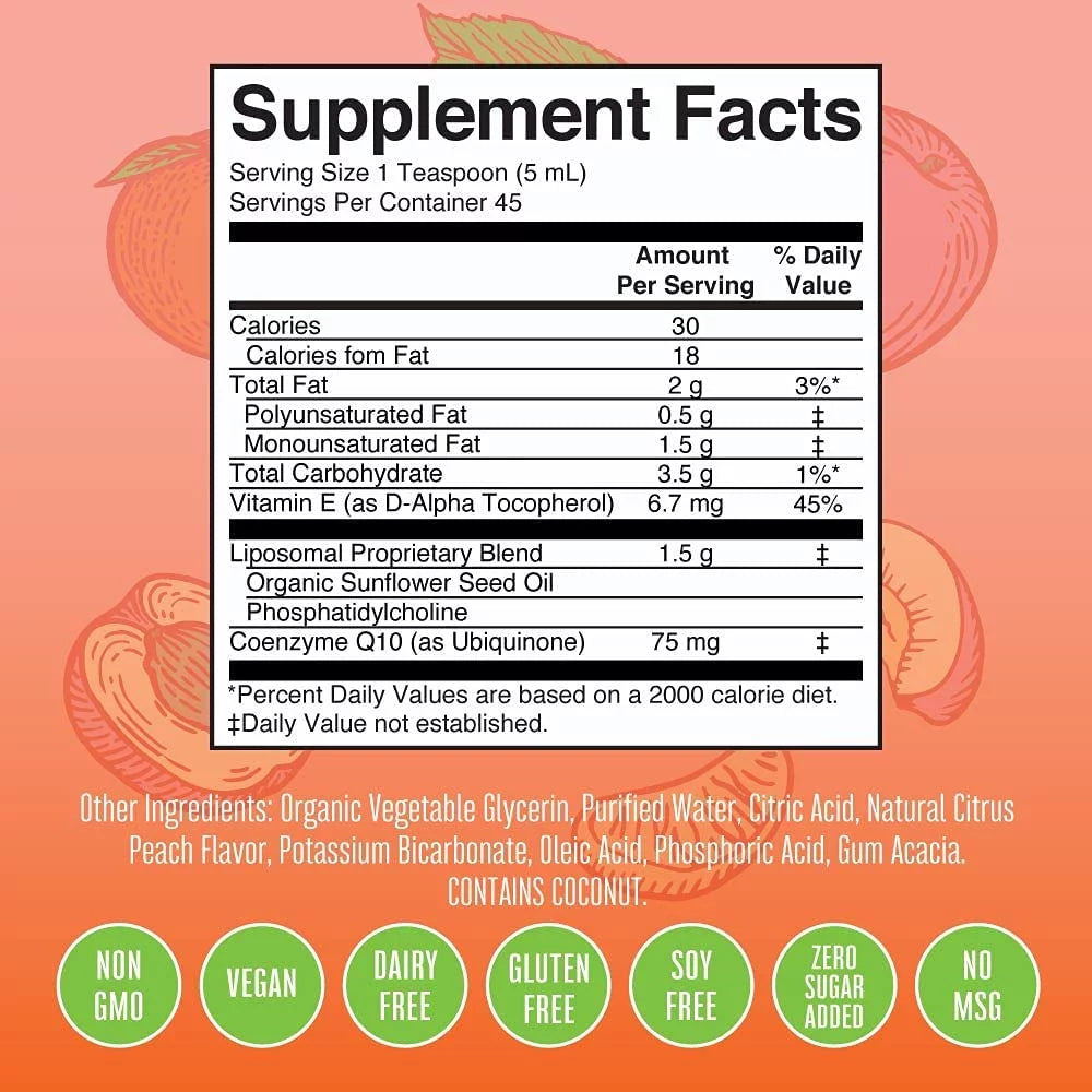 CoQ10 Liposomal Citrus Peach Flavor 7.6 fl oz E26531