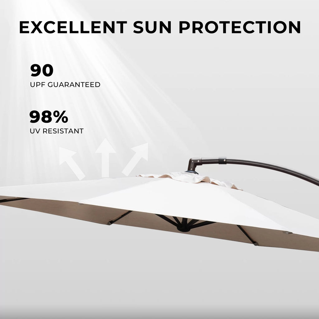 11-Ft Outdoor Patio Umbrella with Base Y72667