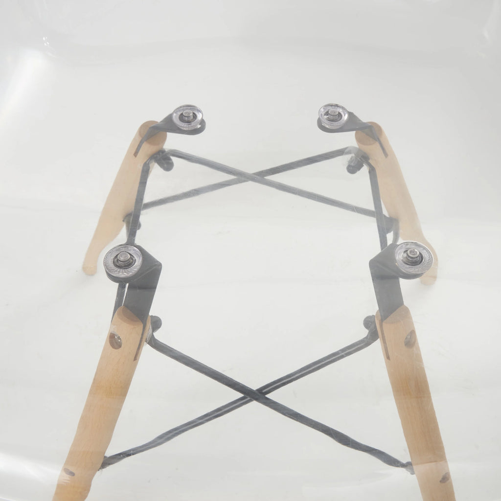 Clear Acrylic Lounge Chair with Wood Legs S355