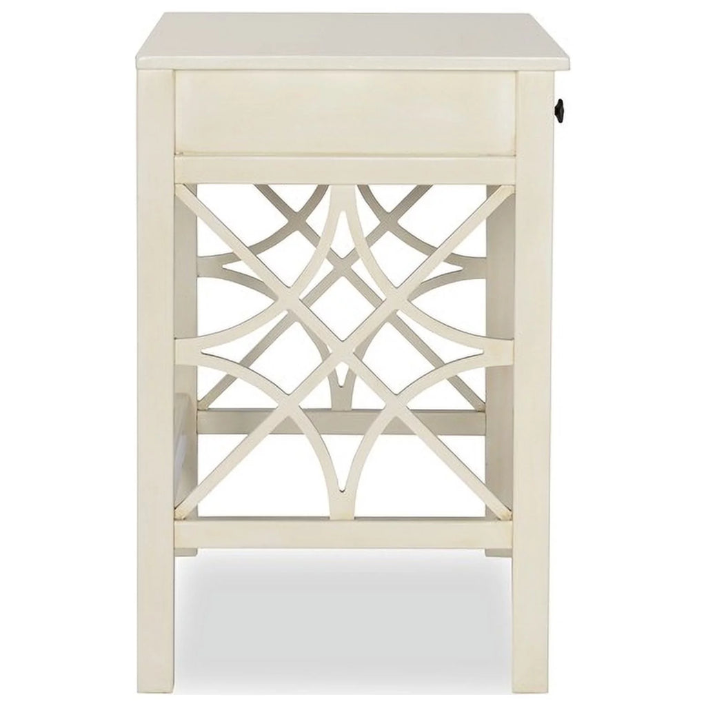 Antique White 1-Drawer Wood Desk W401