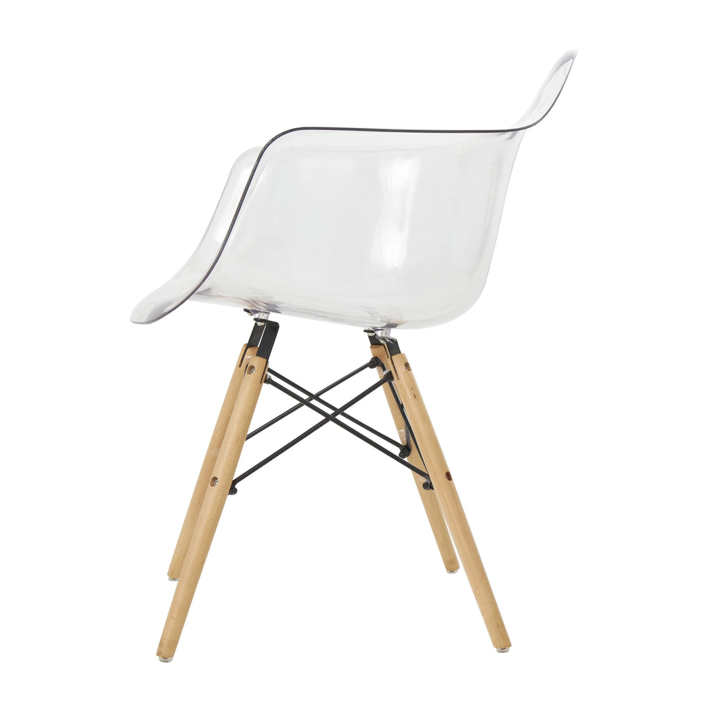 Clear Acrylic Lounge Chair with Wood Legs S355