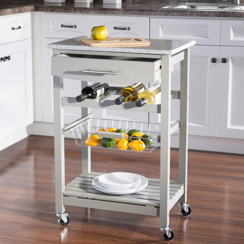 White Kitchen Cart Y328392