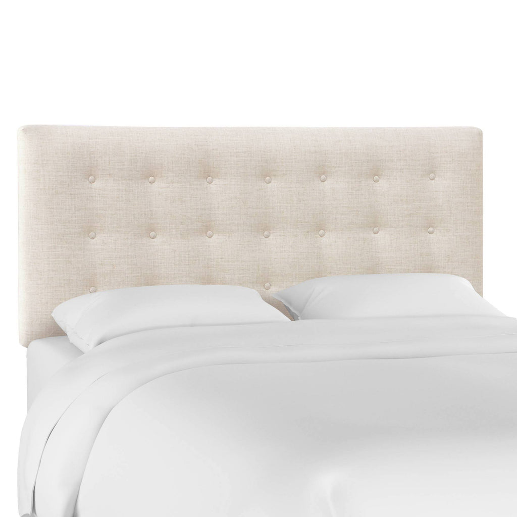 California King Linen Button Headboard S6309