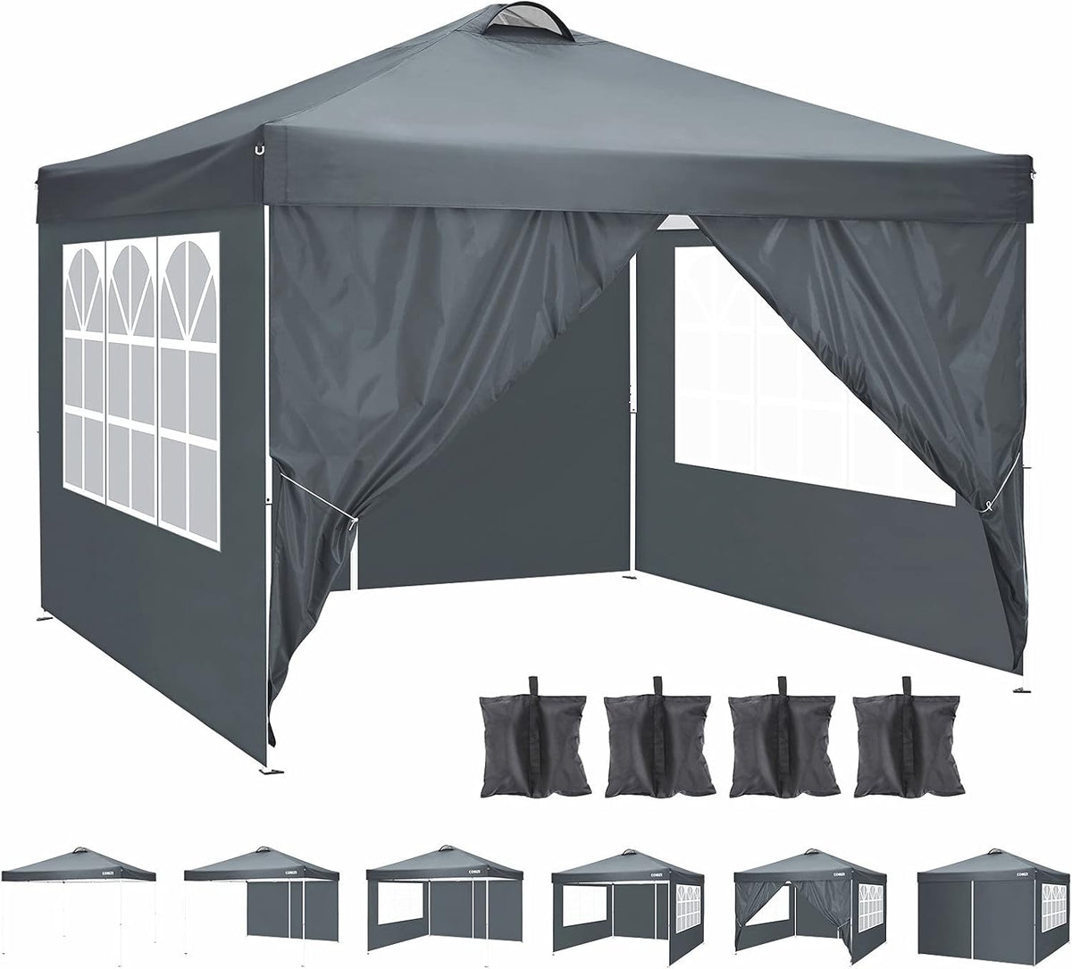 10x10 Pop-up Canopy Tent with 4 Sidewalls U1385
