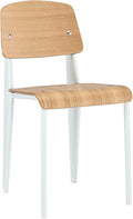 Natural White Wood and Metal Dining Chair E91044