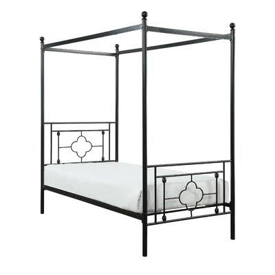 Black Twin Canopy Bed Q9213