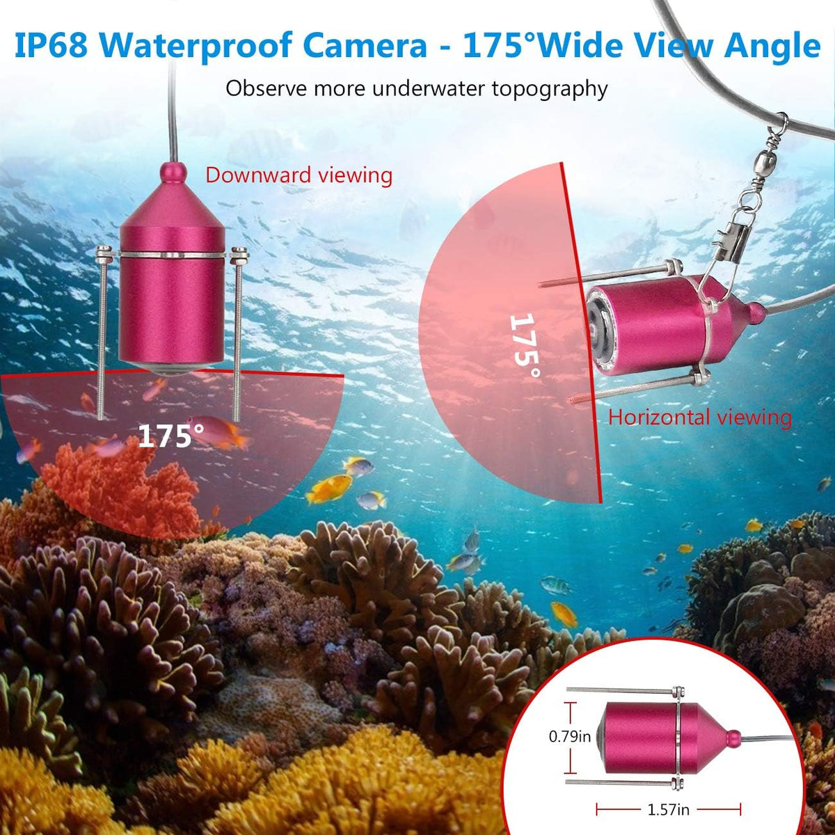 Portable Underwater Fishing Camera with 4.3 inch HD Monitor and 30m Cable A398