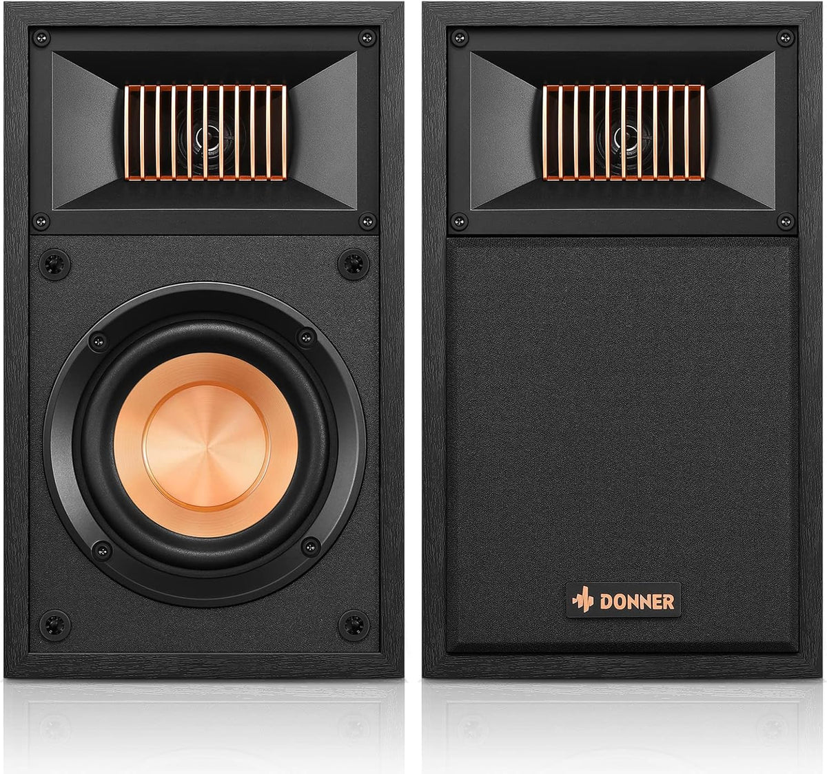 Passive Bookshelf Speakers 4 inch 2.0 Stereo Pair Black P49288