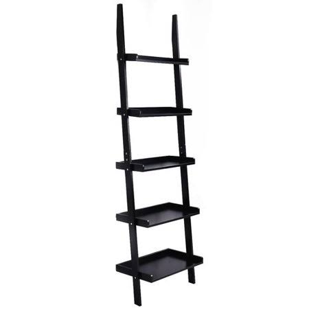 Black 5-Tier Ladder Bookcase E5189