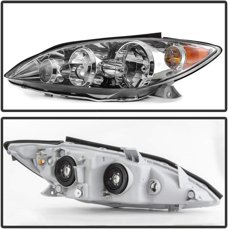 Chrome Headlights Pair Replacement Driver + Passenger Side D5973
