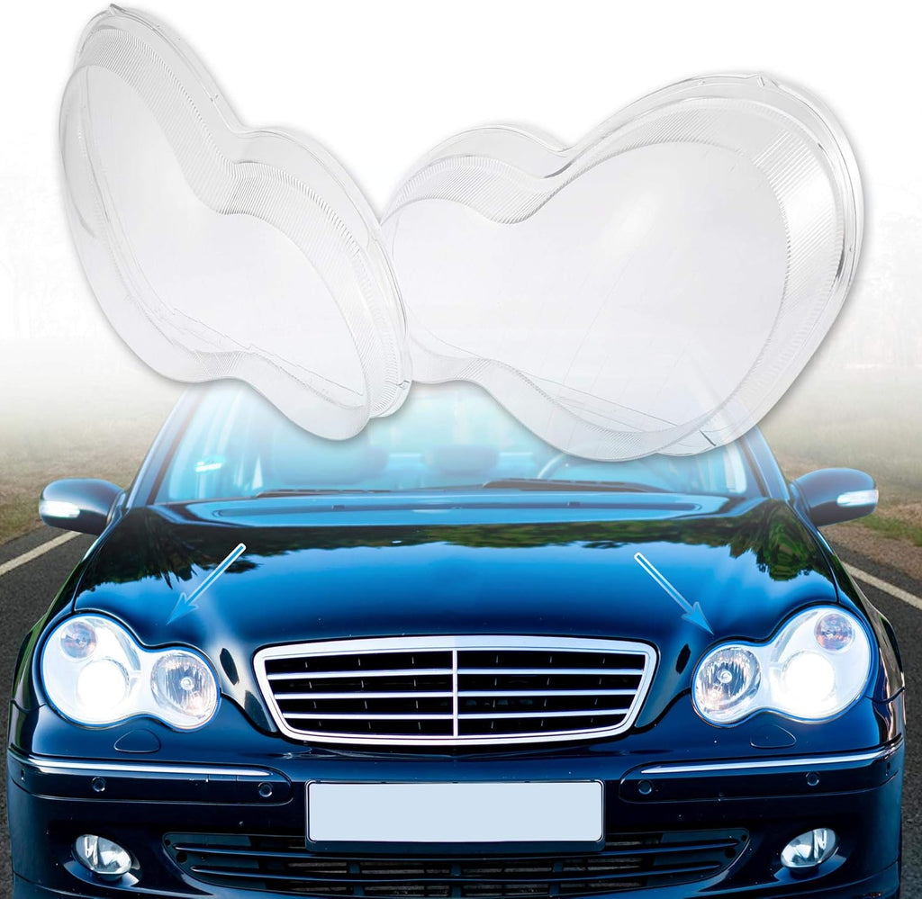 1 Pair Car Front Headlight Headlamp Lens Cover PC Shell P5655