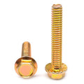 3/8-16 x 5/8 Grade 5 Hex Flange Screw Medium Carbon Steel Yellow Zinc Plated J558