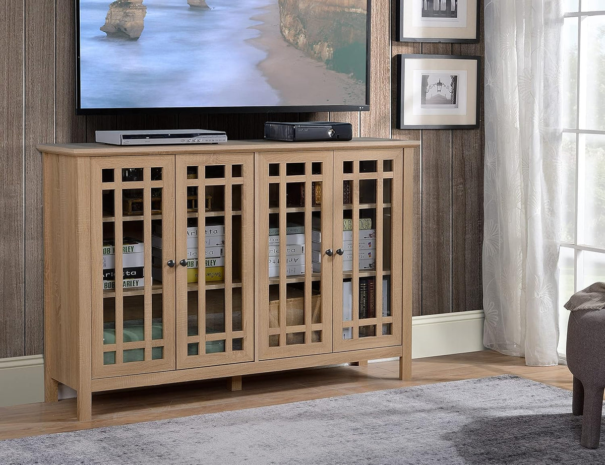 4 Door Glass Accent Cabinet G988226