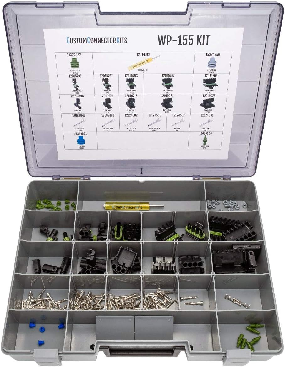 Sealed Weatherproof Automotive Electrical Connectors 155 Piece Kit L47713