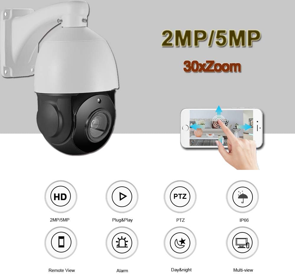 5MP PTZ IP POE Dome Security Camera 30x Optical Zoom W860111