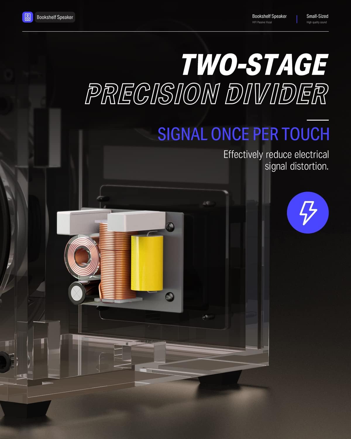 Passive Bookshelf Speakers 4 inch 2.0 Stereo Pair Black P49288