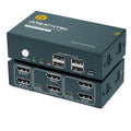KVM Switch DP Displayport Dual Monitor 2 Port 4 USB 2.0 Hub 4K@60Hz N551