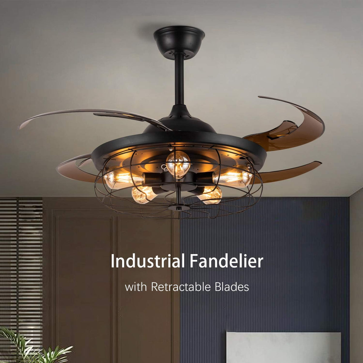 Black Reverse Ceiling Fan with Remote B947933