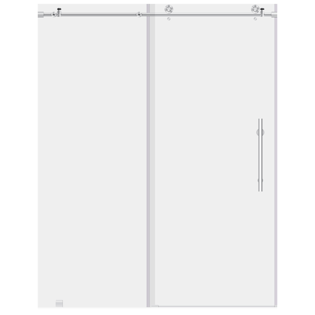 Chrome 56-60W x 76H Sliding Shower Door with Stationary Panel C880465