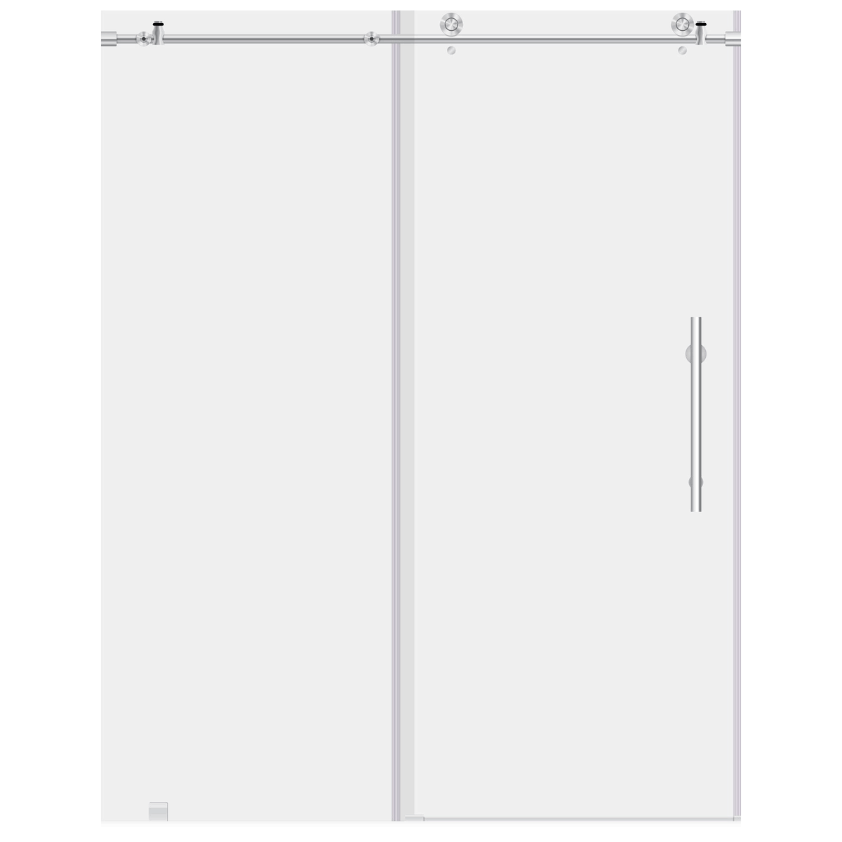 Chrome 56-60W x 76H Sliding Shower Door with Stationary Panel C880465