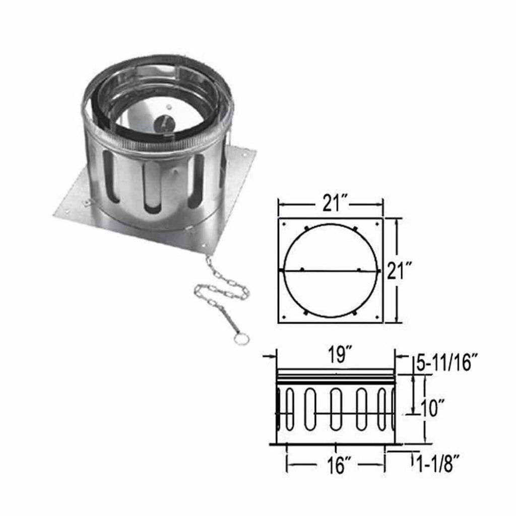 16x22 Chimney Anchor Plate with Damper J665