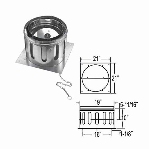 16x22 Chimney Anchor Plate with Damper J665