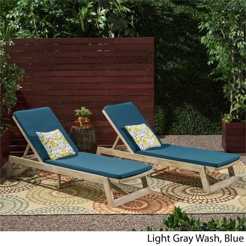Acacia Wood Chaise Lounge Set of 2 A858417