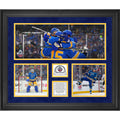 St. Louis Blues Framed 3-Photograph Collage with Game-Used Ice T885844