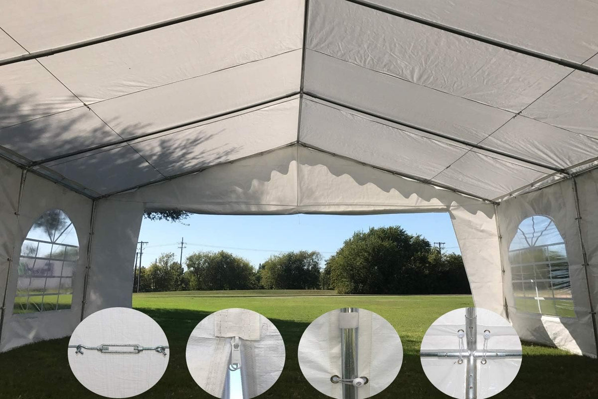 White 20'x20' Outdoor Party Tent Canopy Shelter Q63084