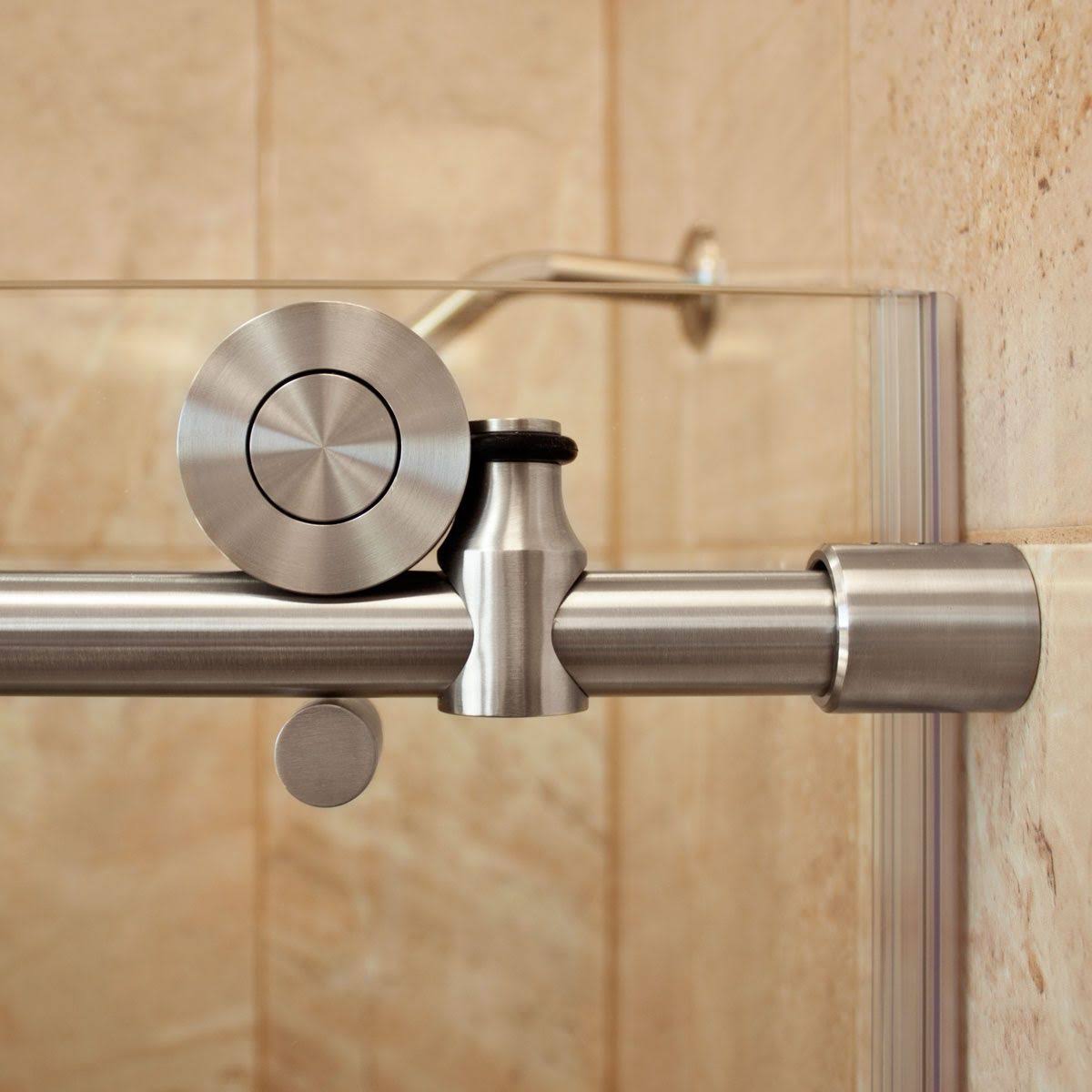 Chrome 56-60W x 76H Sliding Shower Door with Stationary Panel C880465
