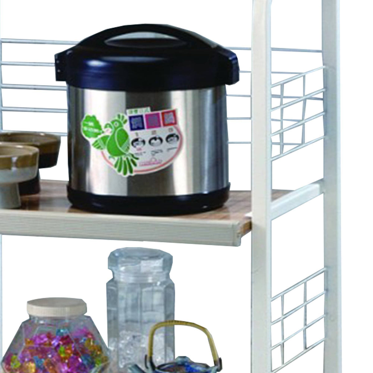 White Kitchen Shelf on Casters T806394