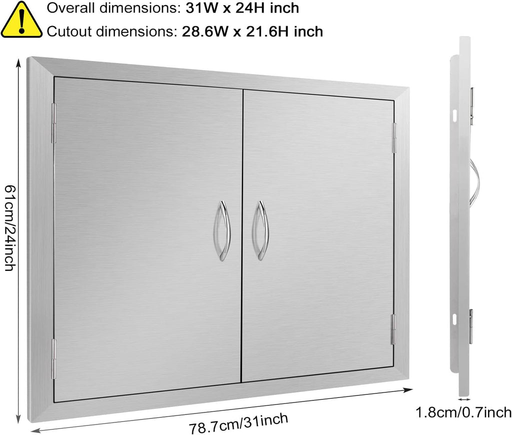 Outdoor Kitchen Stainless Steel Double Wall BBQ Access Door Z819