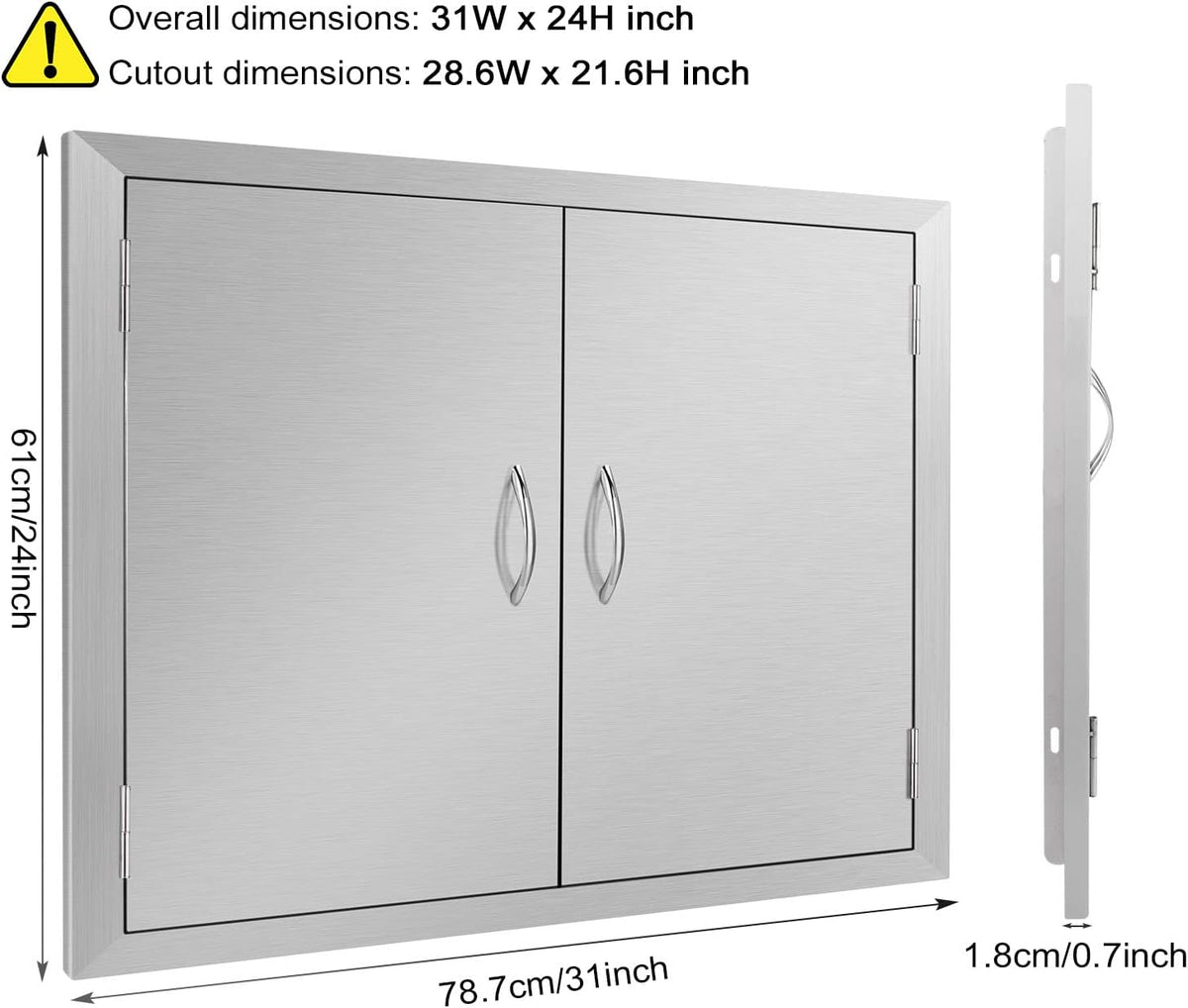 Outdoor Kitchen Stainless Steel Double Wall BBQ Access Door Z819