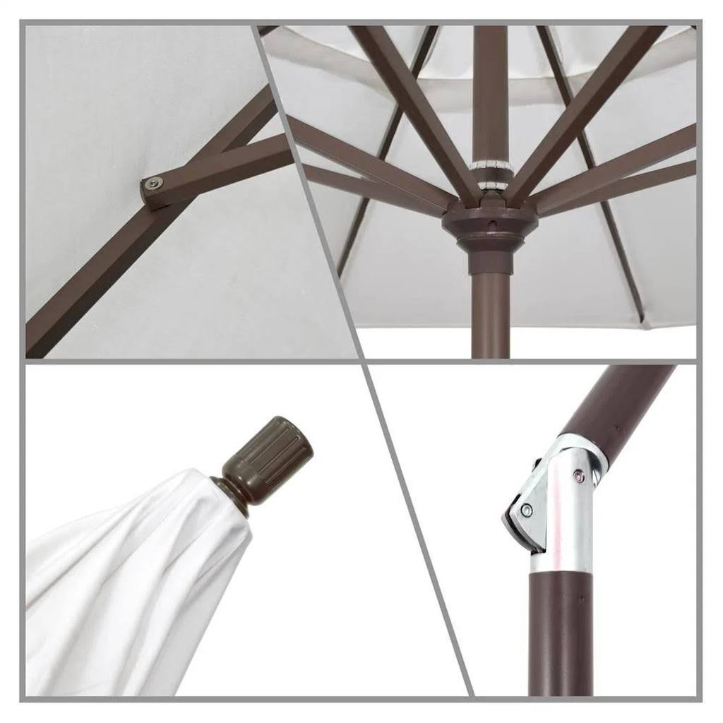9 ft. Stone Black Aluminum Tilt Crank Lift Patio Umbrella X303441