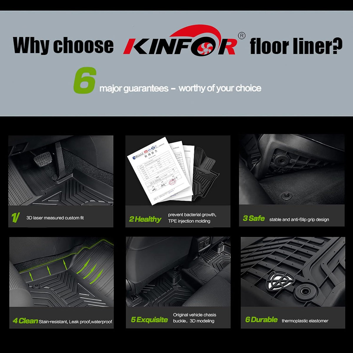 Custom Fit TPE Floor Mats 2 Row Seat G898