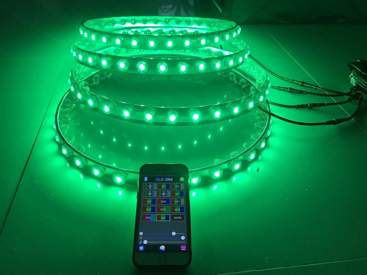 15.5'' RGB IP68 Waterproof LED Wheel Ring Lights X42842