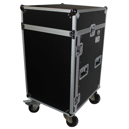 16U Rack 10U Top Mixer DJ Combo Flight Case with Laptop Shelf D4851