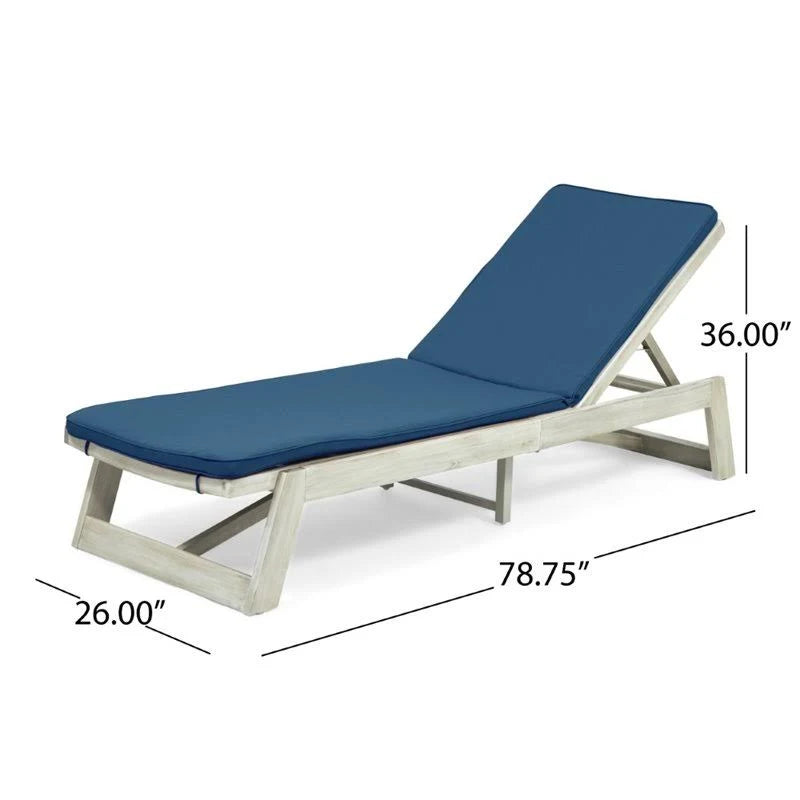 Acacia Wood Chaise Lounge Set of 2 A858417