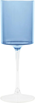 Blue 9 oz Plastic Wine Glasses V5042