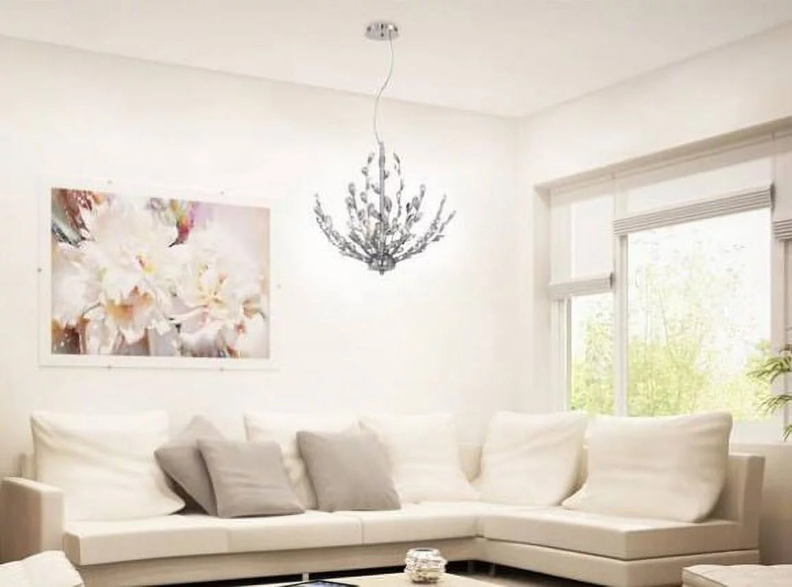 5-Light Pendant Chrome Finish Crystal Clear Accents Bulbs Included X21008
