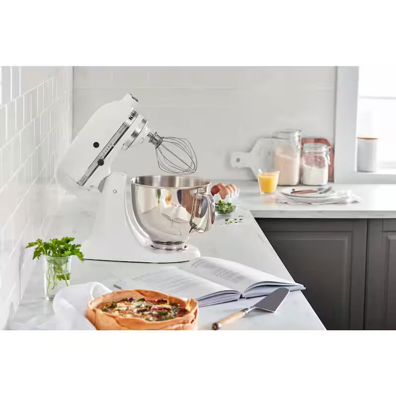 5 qt. 10-Speed White Stand Mixer with Attachments J2476